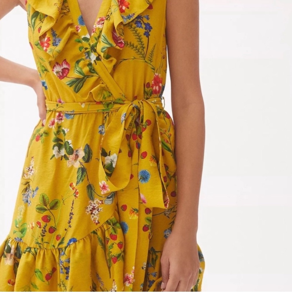 🌼 Anthropologie • Maeve • Floral Faux Wrap Dress - Large (worn once) - Picture 1 of 8